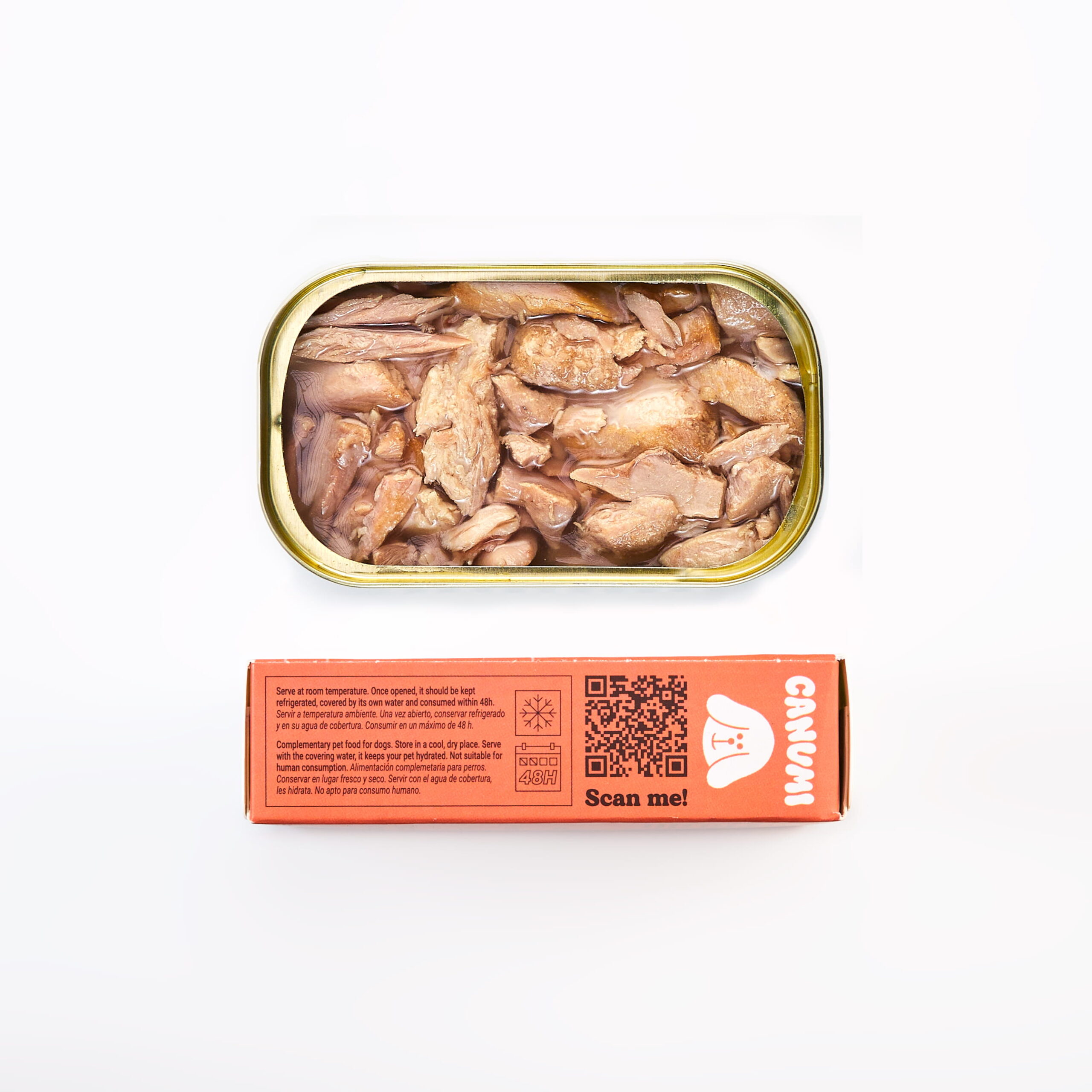 CANUMI šviesiojo tuno pilvo gabalėliai šunims (120g)